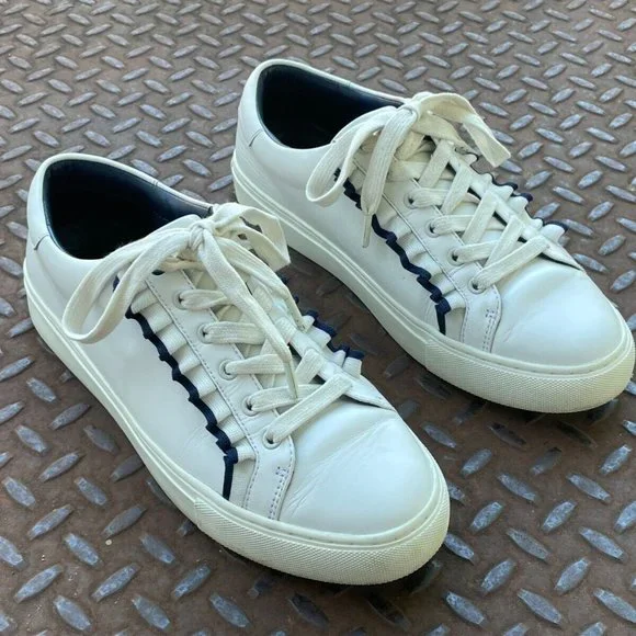 Tory Burch Women Sneaker White Leather Upper Lace Up Sport Shoes Size 9M - Picture 2 of 12